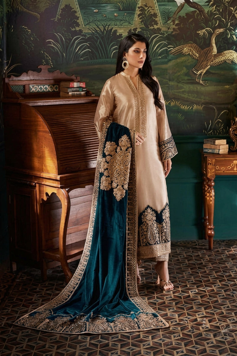 03-Piece Embroidered Maysoor Suit - Ready To Wear