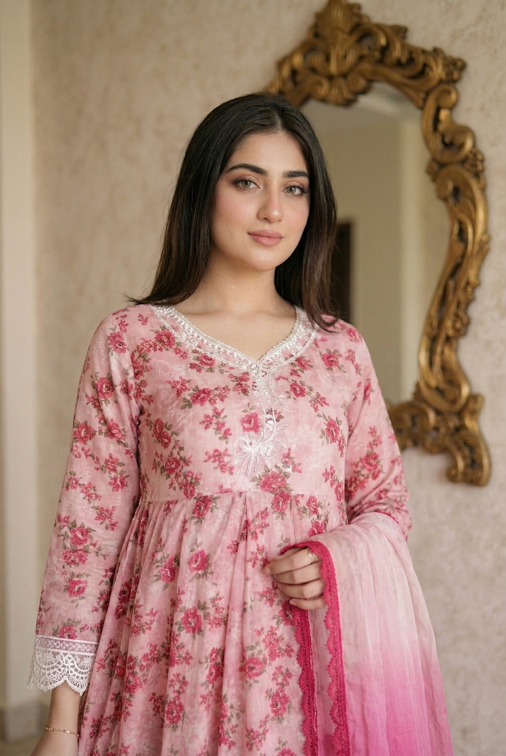 03-Piece Printed Lawn Suit With Embroidery - Ready To Wear