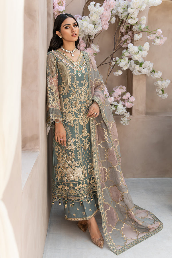 03 Piece Heavy Embroidered Organza Suit - Ready  to Wear