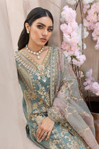 03 Piece Heavy Embroidered Organza Suit - Ready  to Wear