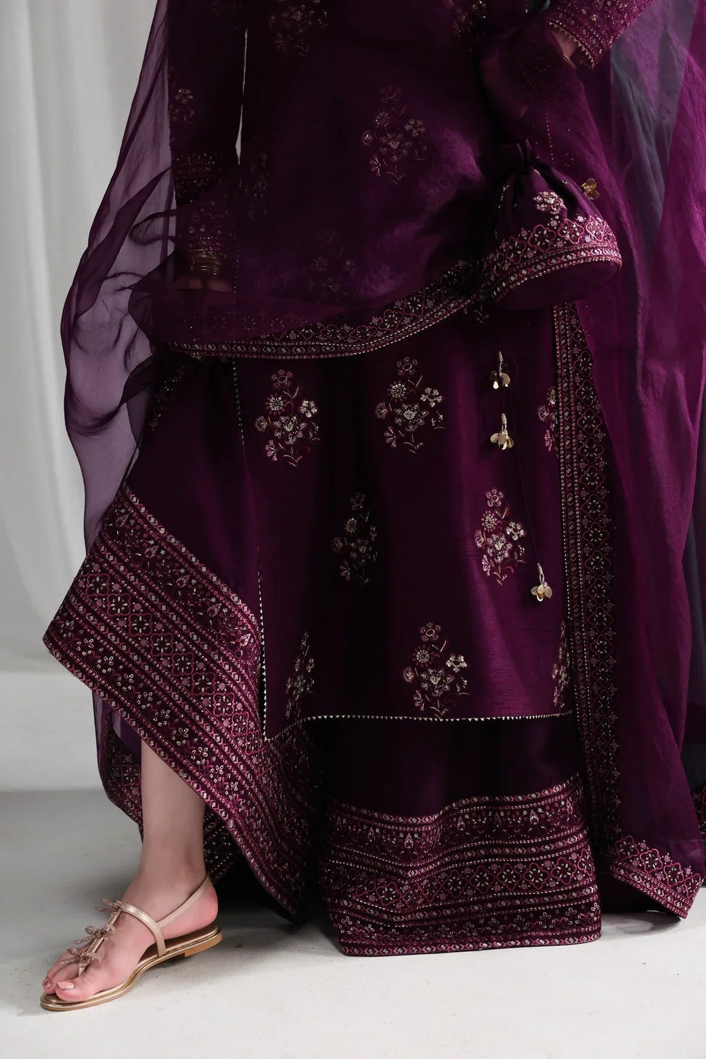 3 Piece Stitched Raw silk   suit - Ready to Wear