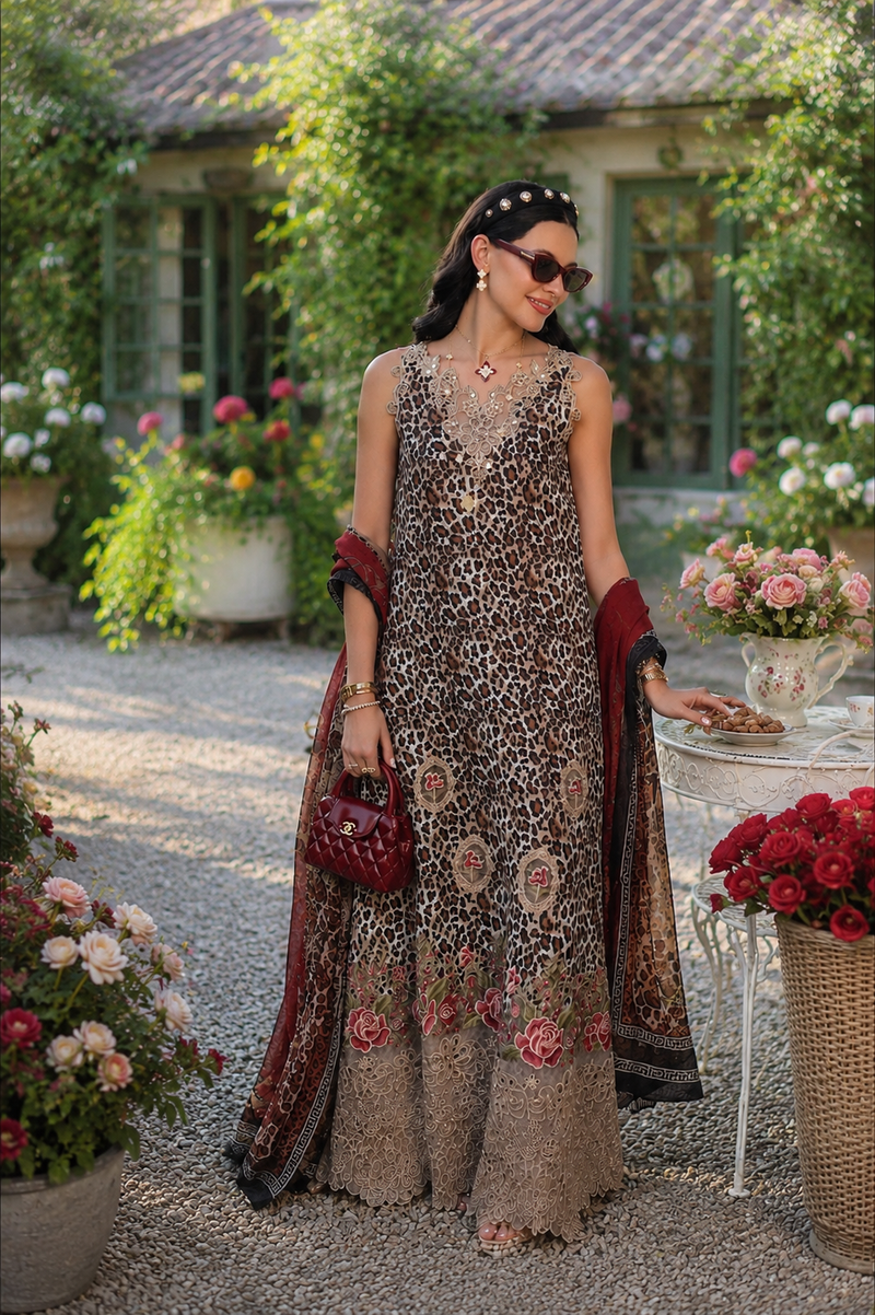 03-Piece Luxury Embroidered Kaftan Silk Suit - Ready To Wear