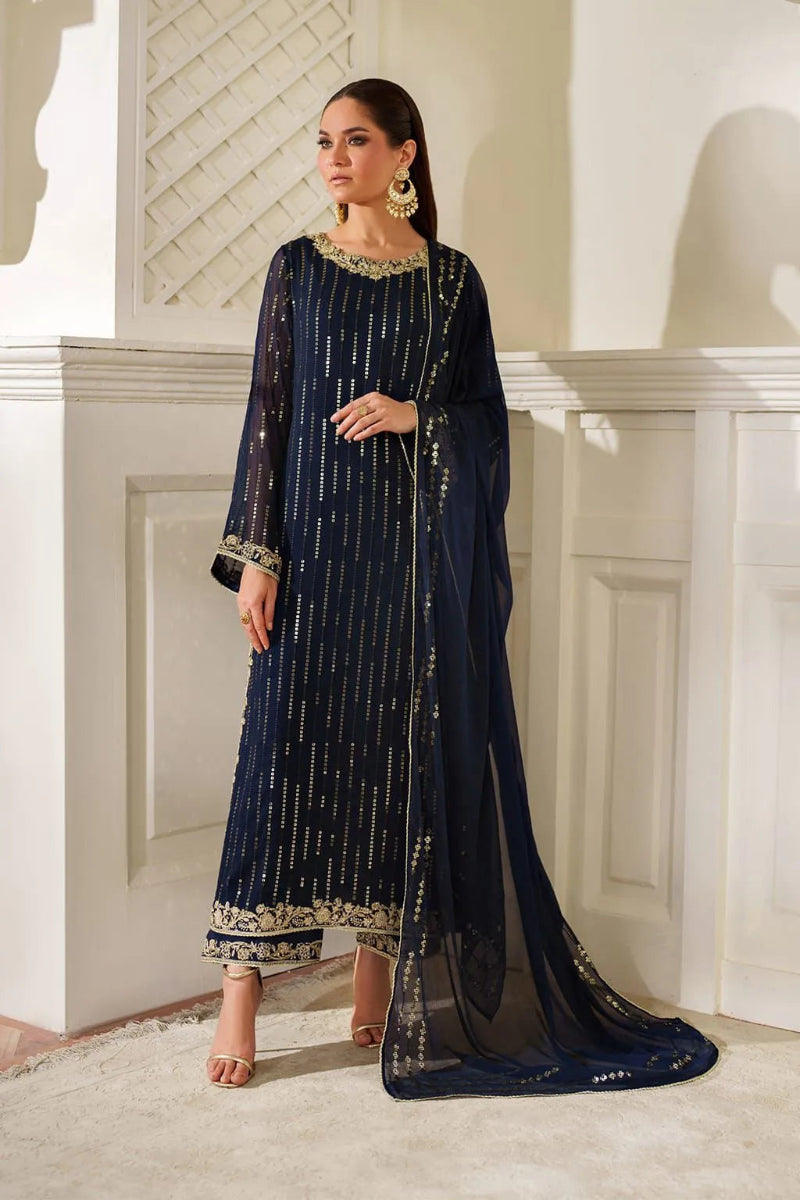 03-Piece Embroidered Chiffon Suit - Ready To Wear