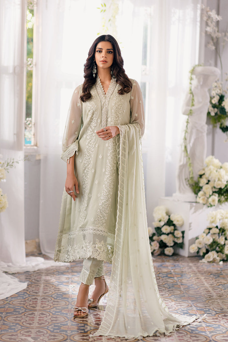03-piece Sequence Embroidered Chiffon Suit - Ready To Wear