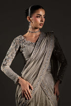 Twin Sequin Embroidered Chiffon Saree