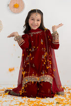 03 Piece Embroidered Chiffon Suit - Ready  To  Wear