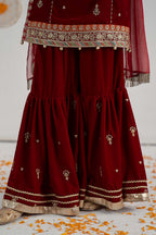 03 Piece Embroidered Chiffon Suit - Ready  To  Wear