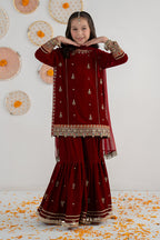 03 Piece Embroidered Chiffon Suit - Ready  To  Wear