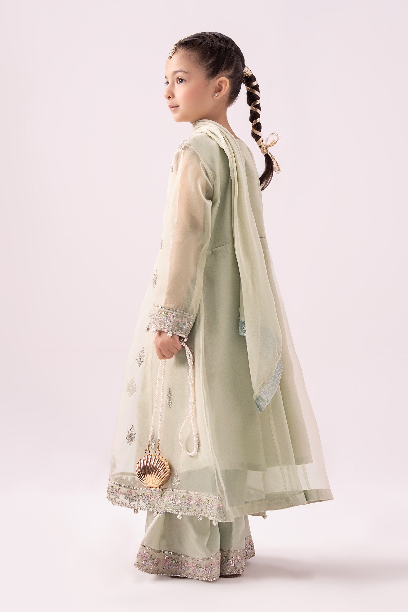 03 Piece  Heavy Embroidered Chiffon Suit - Ready  To Wear