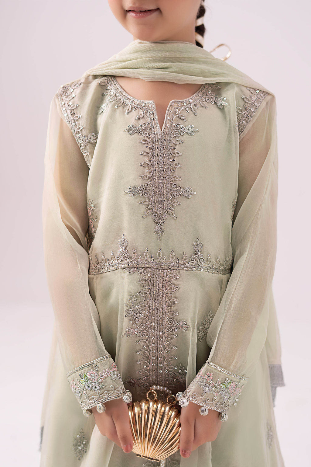 03 Piece  Heavy Embroidered Chiffon Suit - Ready  To Wear