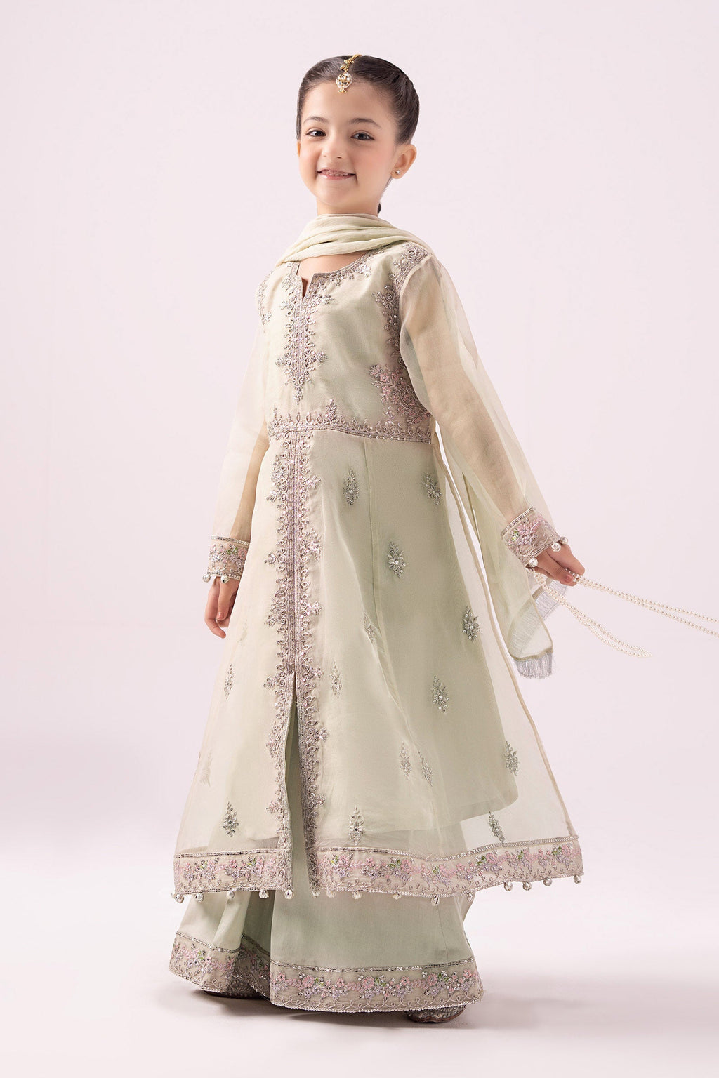 03 Piece  Heavy Embroidered Chiffon Suit - Ready  To Wear