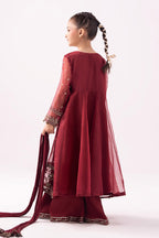 03 Piece Embroidered Chiffon Suit - Ready  To Wear