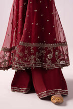 03 Piece Embroidered Chiffon Suit - Ready  To Wear