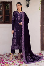 3  Piece Stitched  Velvet  Suit - Ready to Wear