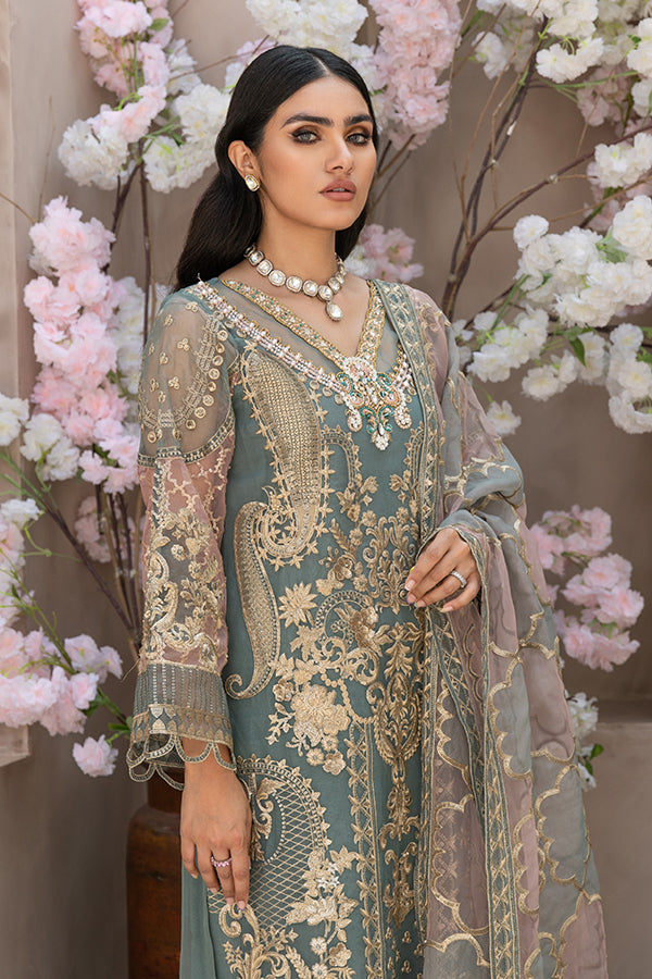 03 Piece Heavy Embroidered Organza Suit - Ready  to Wear