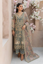 03 Piece Heavy Embroidered Organza Suit - Ready  to Wear
