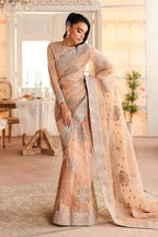 Sequin Embroidered Net Saree - Ready to Wear
