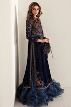 03 Piece Embroidered Velvet Suit - Ready To Wear
