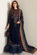 03 Piece Embroidered Velvet Suit - Ready To Wear