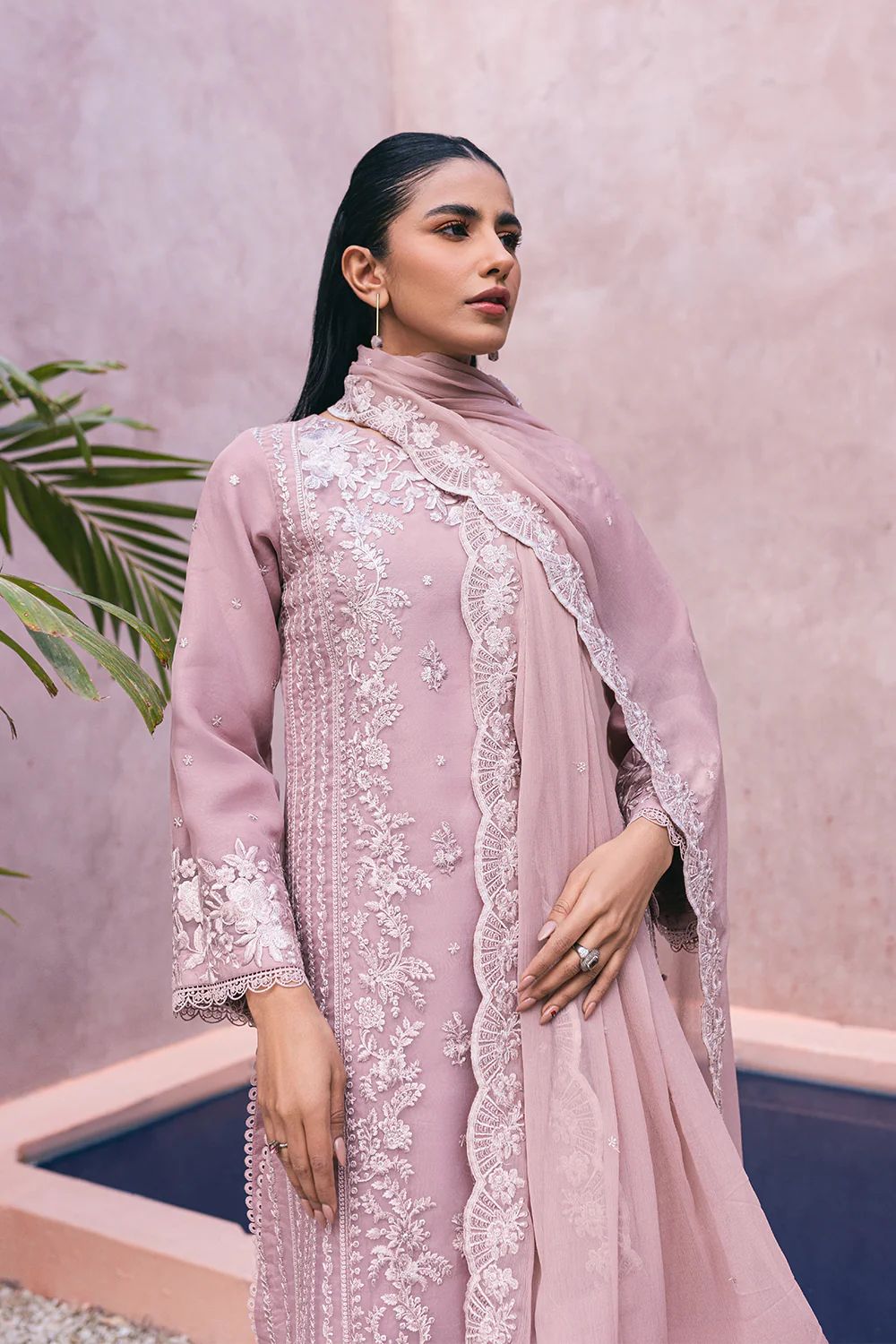 03 Piece Luxury Embroidered Chiffon Suit - Ready  to  Wear