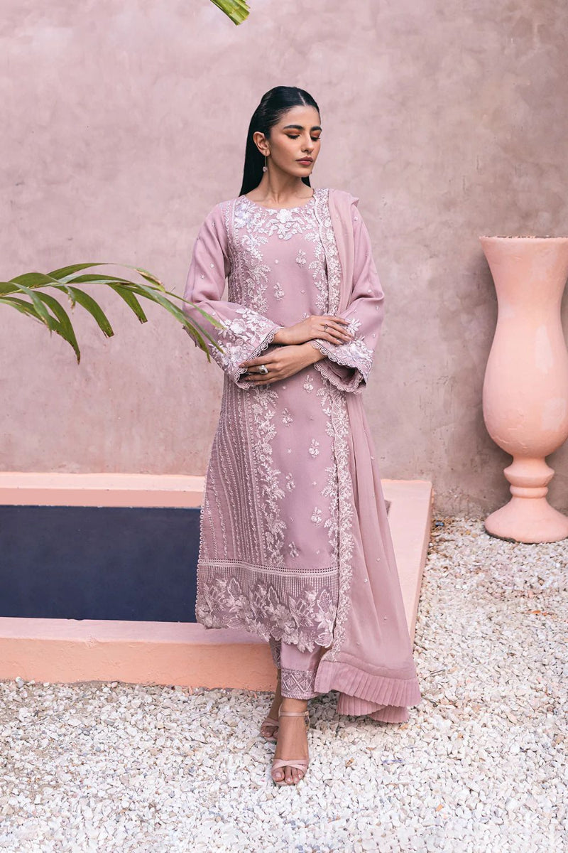 03 Piece Luxury Embroidered Chiffon Suit - Ready  to  Wear