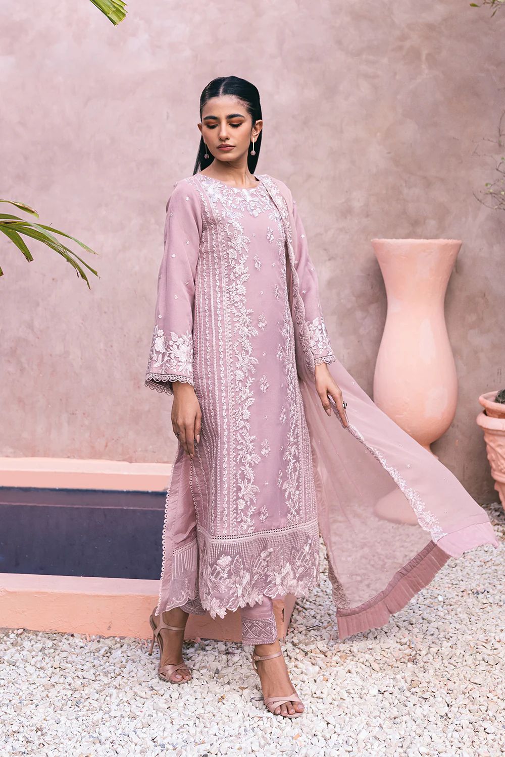 03 Piece Luxury Embroidered Chiffon Suit - Ready  to  Wear
