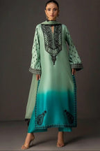 03-Piece Printed Shamoz Silk Suit - Ready To Wear