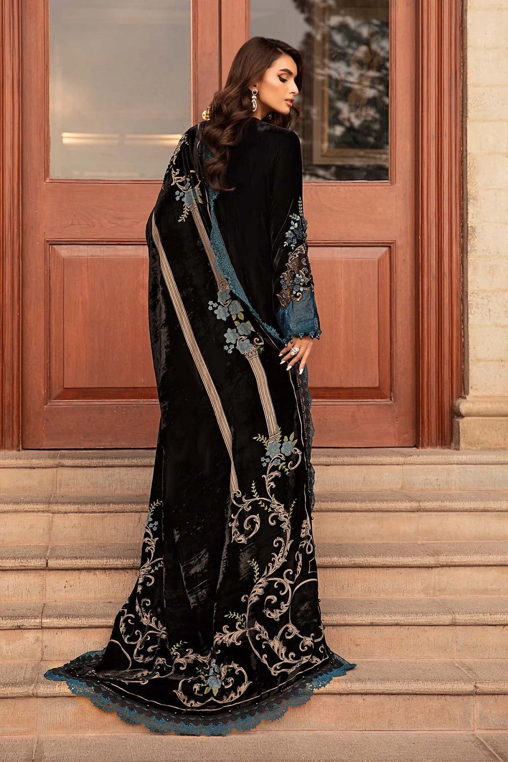 3 Piece Stitched  Velvet Suit - Ready to Wear
