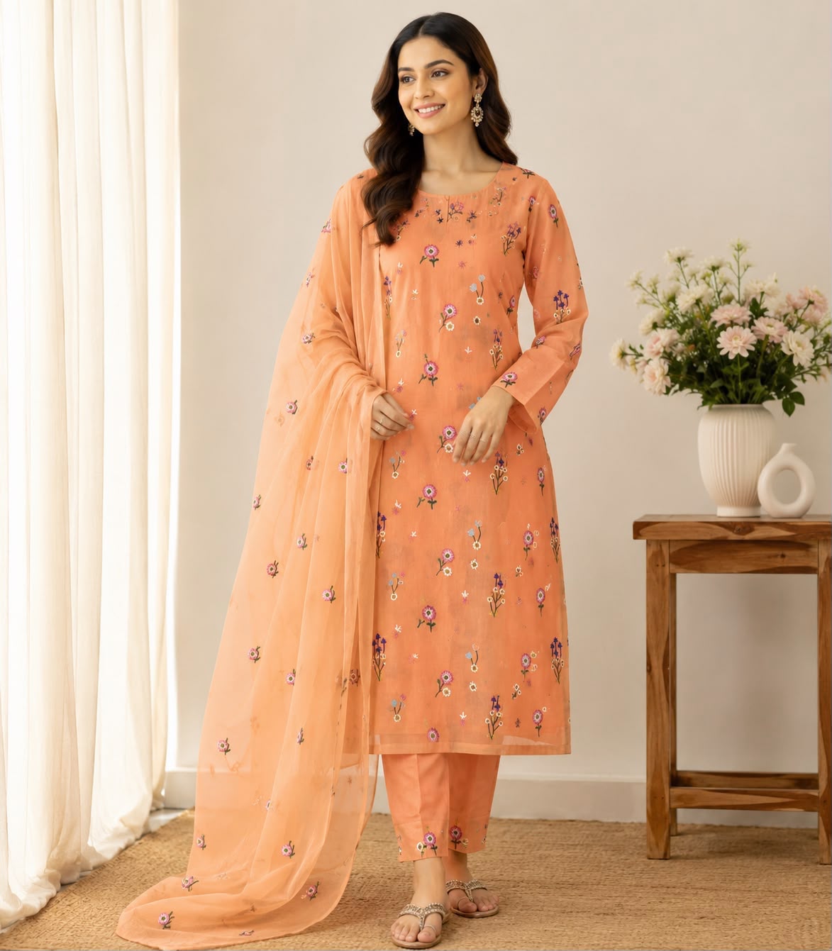 03 Piece Luxury Embroidered Lawn Suit - Ready  To Wear