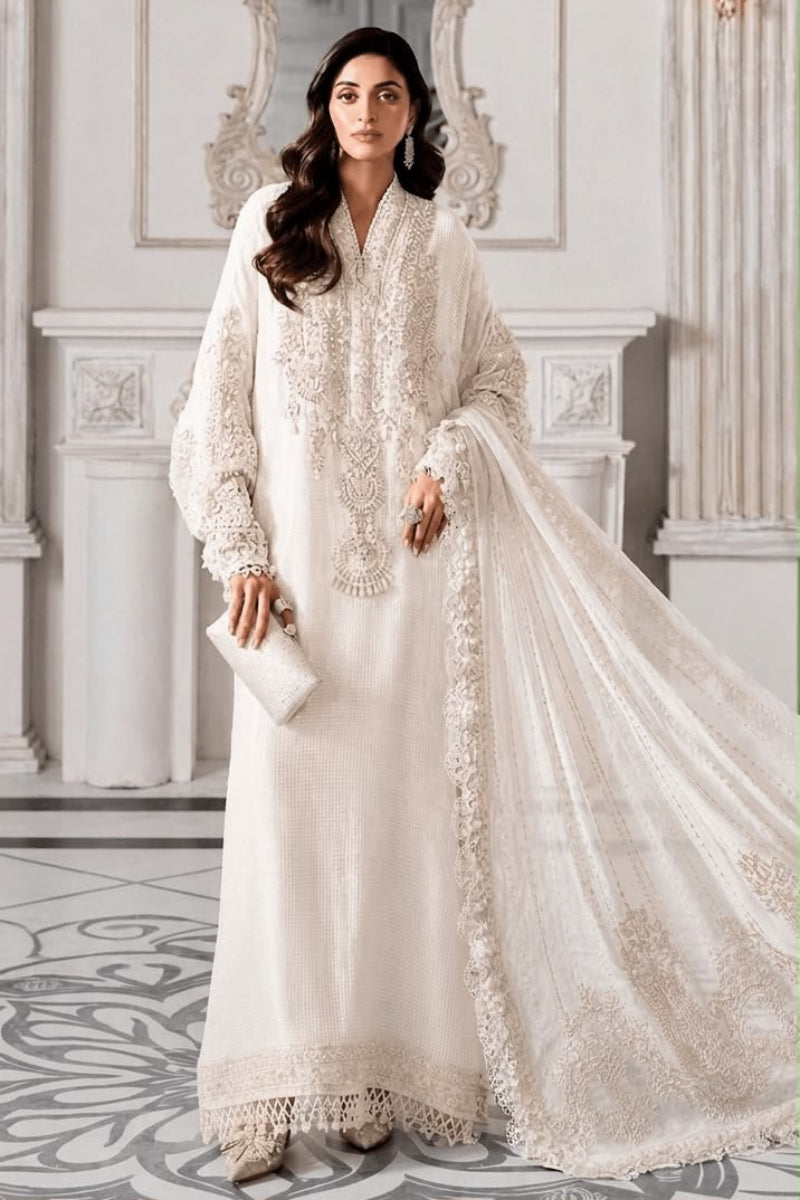03 Piece Embroidered Chiffon Suit - Ready To Wear