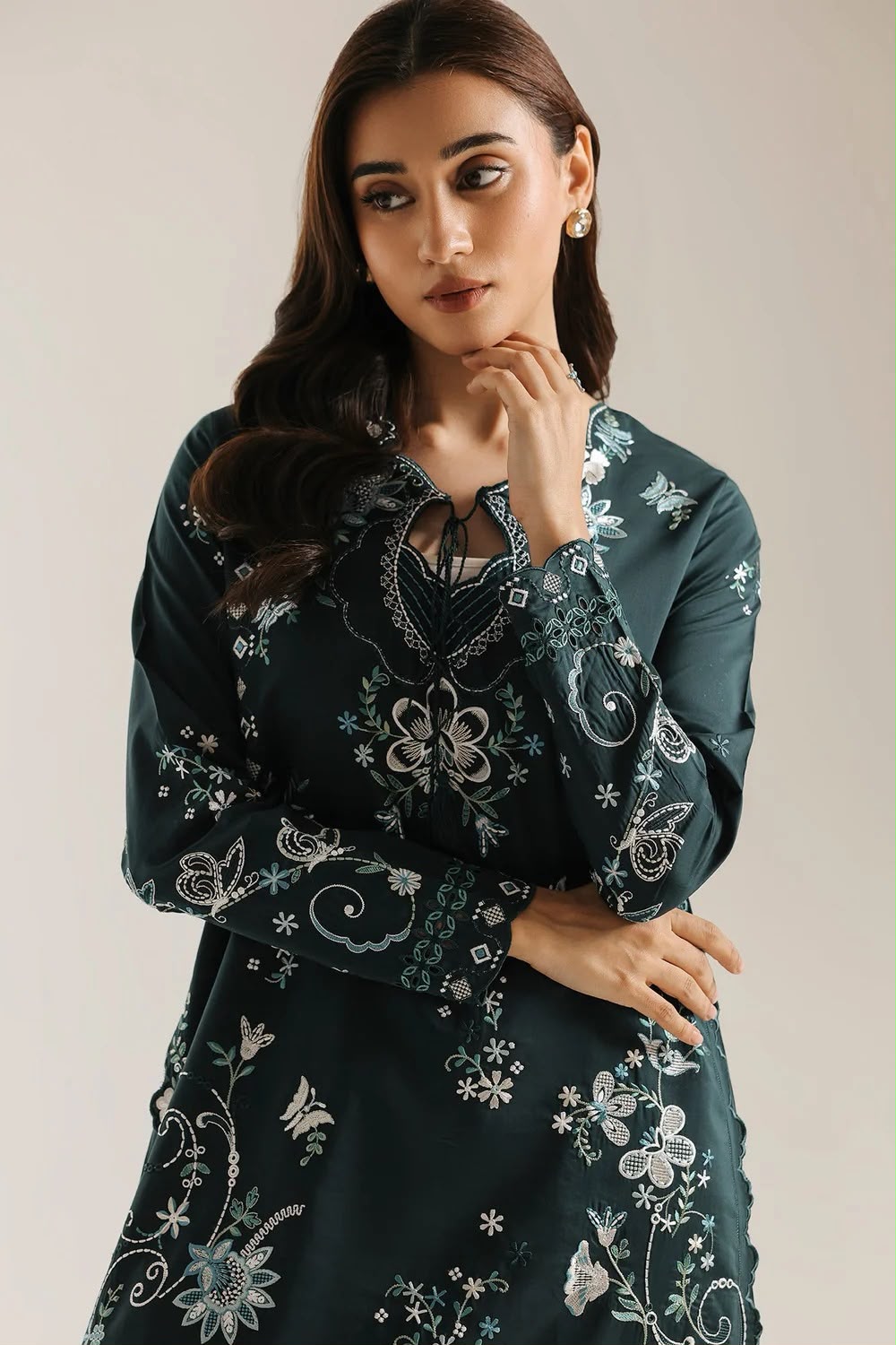 02 Piece Ethnic Silk Suit - Ready To Wear