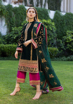 03-PIECE STITCHED VELVET SUIT READY TO WEAR