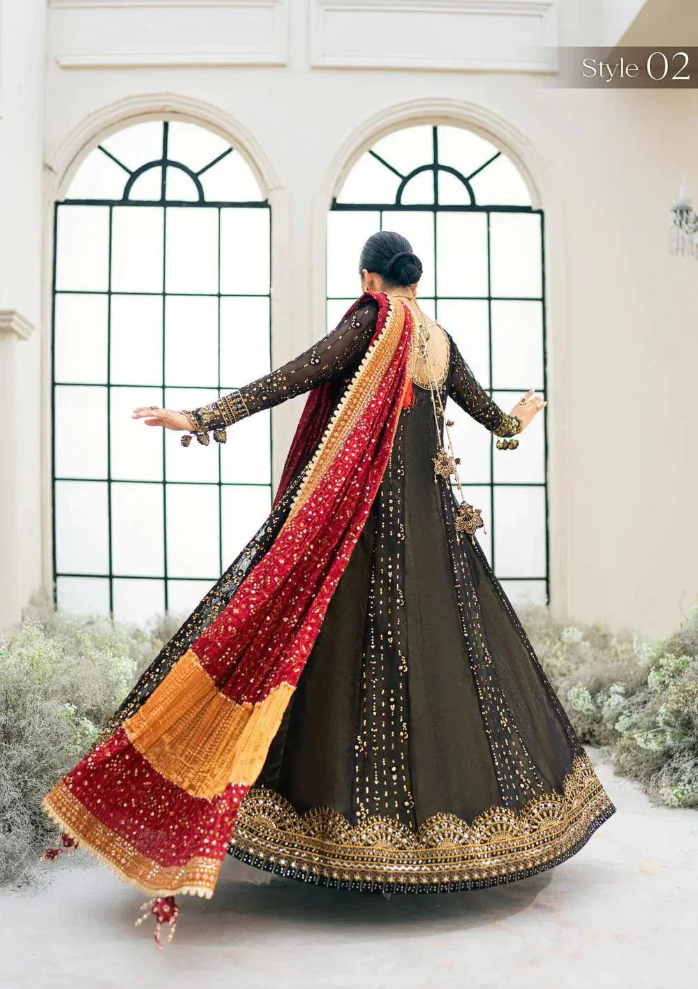 Chiffon Frock with Sharmoz Silk Trouser