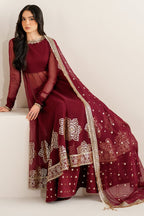 03-Piece Sequined Embroidered Chiffon Suit – Ready To Wear