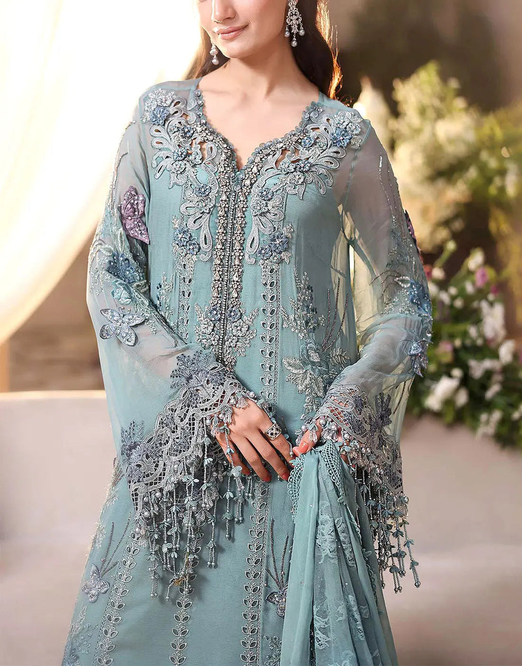 03-Piece Embroidered Chiffon Suit - Ready  To Wear