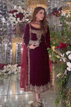 3 Piece Stitched Velvet suit - Ready to Wear
