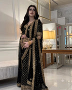 03-Piece Embroidered Chiffon Formal Suit  -  Ready to Wear