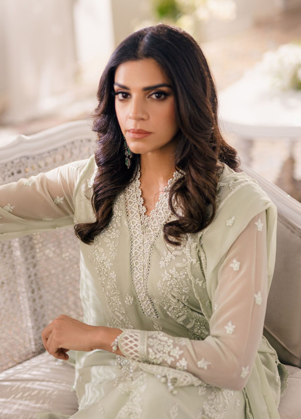 03-piece Sequence Embroidered Chiffon Suit - Ready To Wear