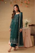 03 Piece Embroidery Chiffon Suit - Ready To Wear