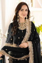 03-Piece Embroidered Chiffon Suit - Ready  To Wear