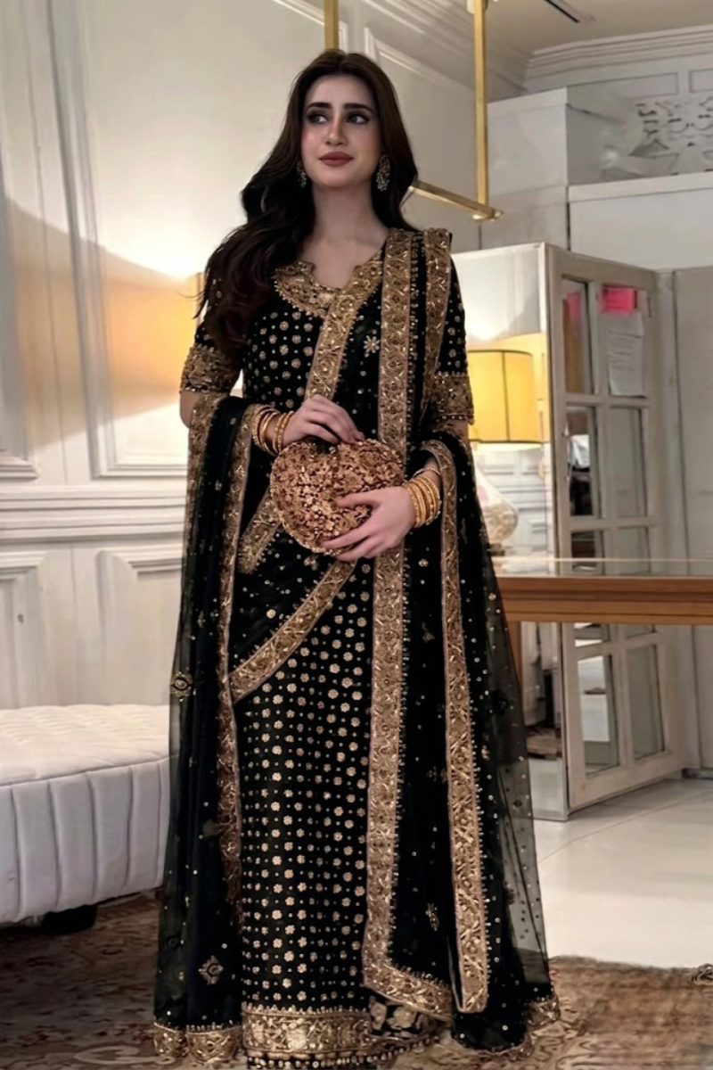 03-Piece Embroidered Chiffon Formal Suit  -  Ready to Wear