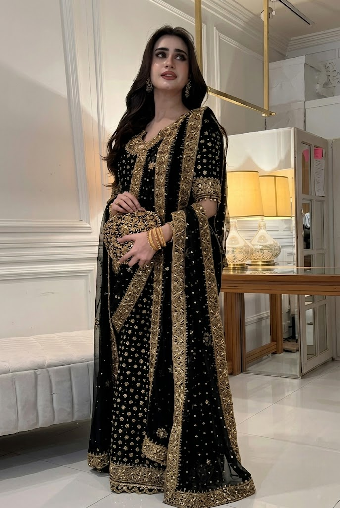 03-Piece Embroidered Chiffon Formal Suit  -  Ready to Wear