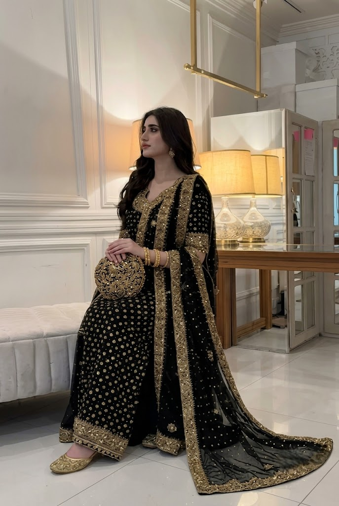 03-Piece Embroidered Chiffon Formal Suit  -  Ready to Wear