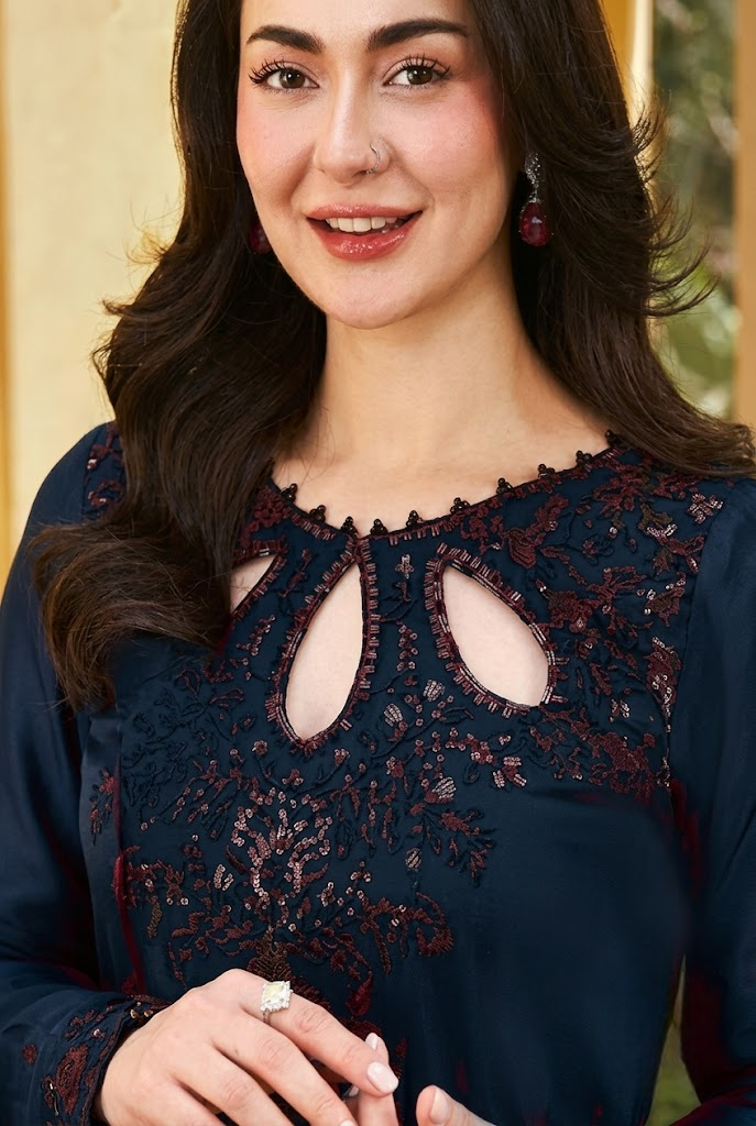 03-Piece  Embroidered Chiffon Suit - Ready To Wear