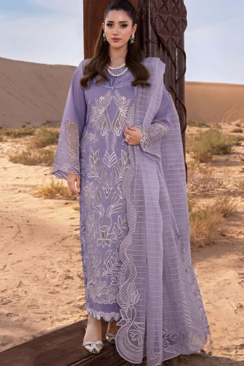 03-Piece Embroidered Lawn Suit - Ready  To Wear