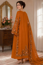 03-Piece Shamoz Silk Kaftan Suit - Ready To Wear