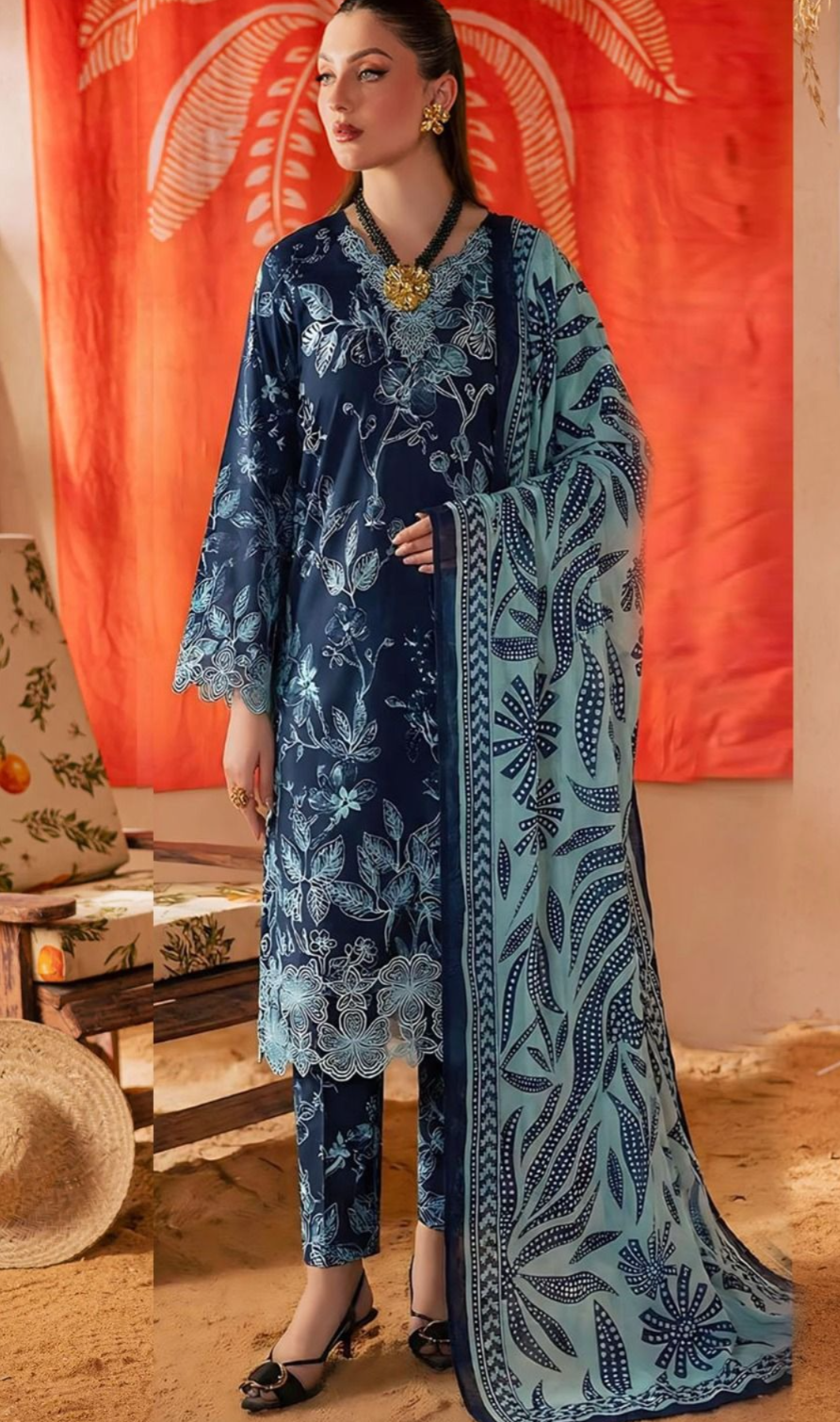 03-Piece Printed Lawn Suit - Ready To Wear