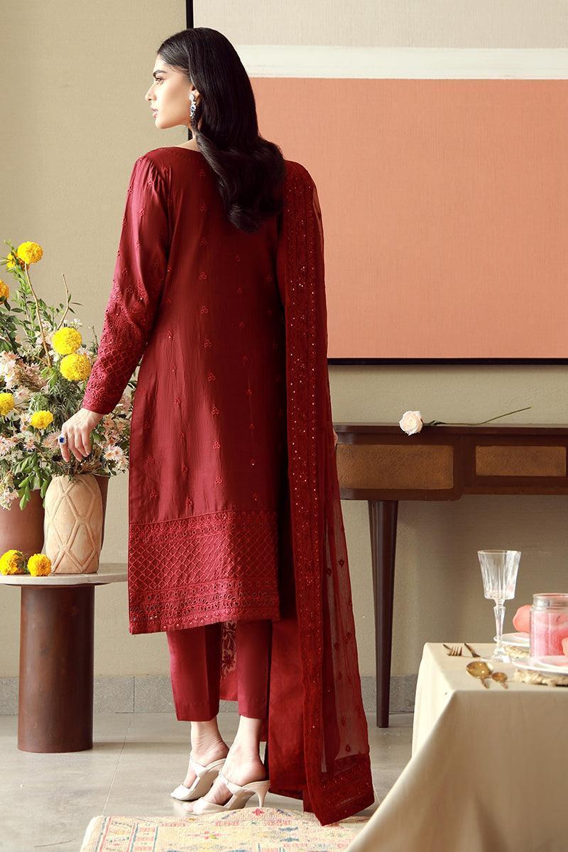 03-Piece Embroidered Egyptian Lawn Suit - Ready  To Wear