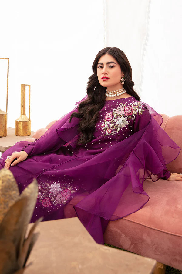 03-Piece Luxury Raw Silk Suit - Ready  To  Wear