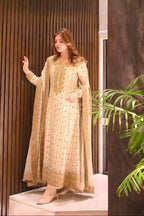 03 Piece Luxury  Hand Embellished  Chiffon Suit  - Ready  To Wear
